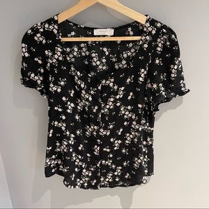 Square Neck Floral Blouse Size Small